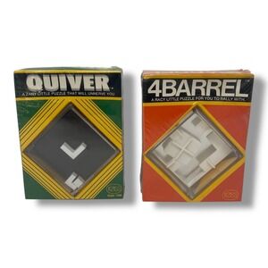 Vintage Quiver (1976) and 4Barrel (1977) Puzzle Games Sealed NOS Paragon Reiss